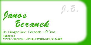 janos beranek business card